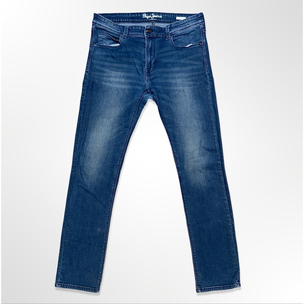 Pepe Jeans London Vapour Slim Straight Stretch Jeans Men's 34x33 Blue Denim